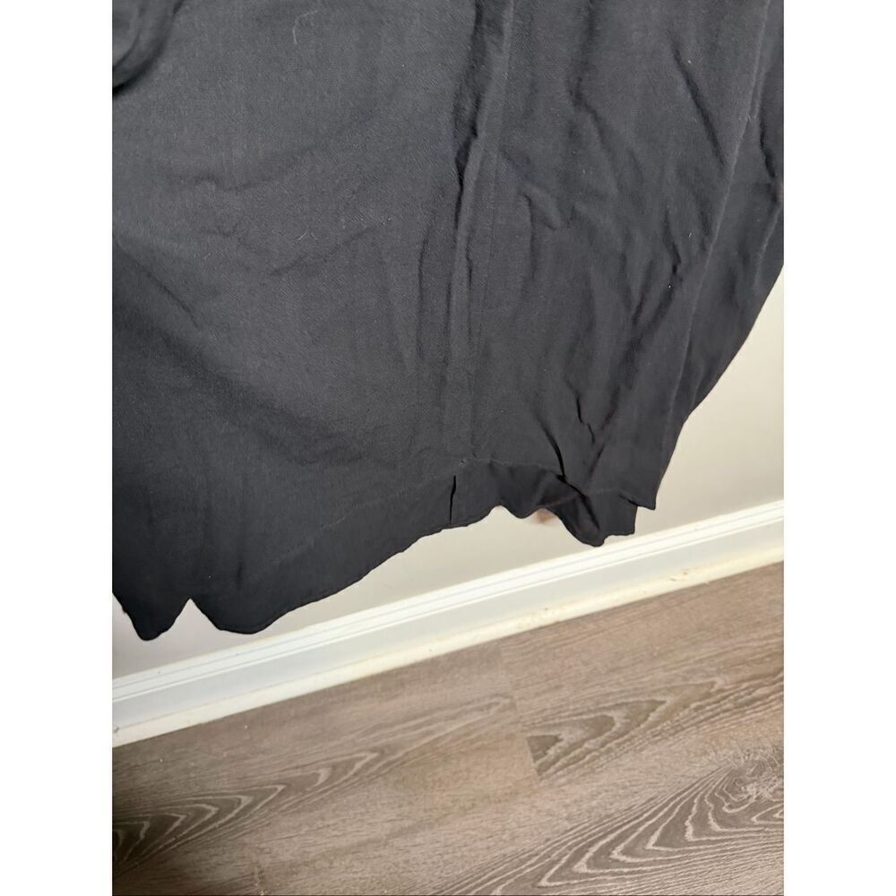 P. Cill Rae Lagenlook black linen blend black v neck midi dress - Picture 6 of 10